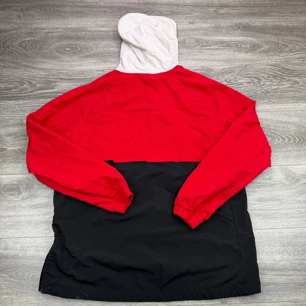 Air Jordan Jacket Mens Medium Red Spellout Windbreaker Jumpman Side Zip Hooded